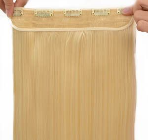 26 LONGEST BLEACH BLONDE hair extensions clips on 3/4 full head YZ