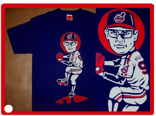 Cajmear Charlie Sheen Indians shirt Cleveland Rick Vaughn bobblehead