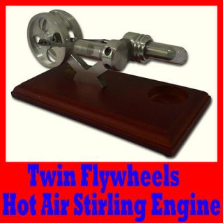 HOT AIR STIRLING ENGINE / STIRLINGMOTOR WITH 2 FLYWHEELS, EDUCATION
