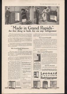 1918 LEONARD REFRIGERATOR ICE BOX GRAND RAPIDS MICHIGAN KITCHEN