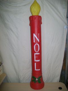 VINTAGE TALL CANDLESTICK BLOW MOLD NOEL CHRISTMAS HOLIDAY NICE