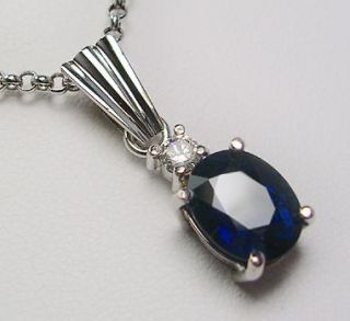 blue sapphire pendant in Vintage & Antique Jewelry