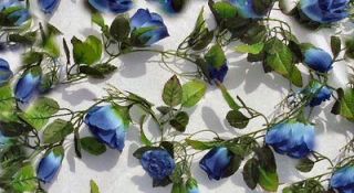 Navy BLUE Rose Garland ~ Silk Wedding Flowers Arch Gazebo Reception