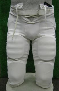 In One Combination Football Pant Sewn In 7 Piece Pad Set (White/Black