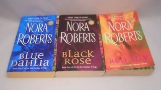 Nora Roberts lot 3 ~ COMPLETE Garden Trilogy ~ Blue Dahlia, Black Rose
