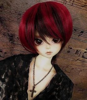 Dal.Pullip.BJD .SD BLYTH MSD Doll wig 18 19cm RED BLACK short