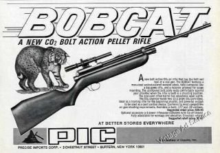 1972 Bobcat CO2 Bolt Action Pellet Rifle Collectible Vintage Print Ad