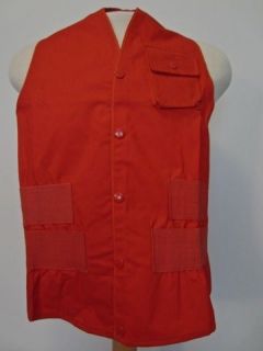 Red Rubberized Hunting Shooting Safety Hipster Vest Made in Japan Sz L
