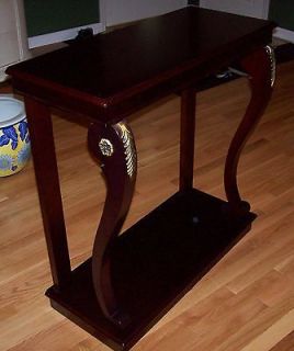 Newly listed Bombay Console Credenza Table Cherry Dark Wood & Gold