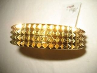 TAG BURBERRY Goldtone Metal Brass Bracelet Bangle~Italy~GORGEOUS~GIFT