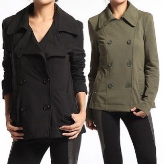 PEACOAT STYLE JACKET Girls Double Breasted Stretch Slim Outerwear