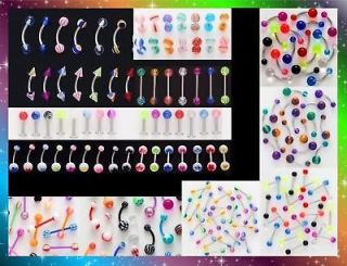 LOT 10 Eyebrow Barbell Rings 16G Wholesale Body Jewelry