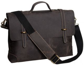 leather shoulder messenger business bag laptop case tote briefcase