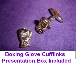 CUFFLINKS Boxing Gloves Boxer Ring Fight in GIFT BOX