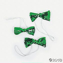 LOT 4 Sequin Bow Ties St Patricks Day Birthday Party Favors Mardi
