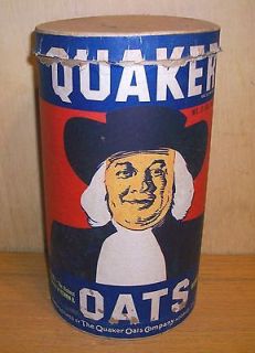 Quaker Oats Oatmeal Round Cardboard Box Mary Alden Vintage