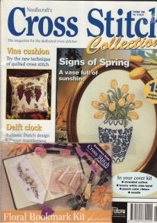 Cross Stitch No 15 Floral Bookmark Kit Delft Clock Signs of Spring