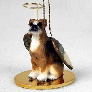 BOXER UnCropped Ears Dog ANGEL Tiny One Ornament Figurine Statue