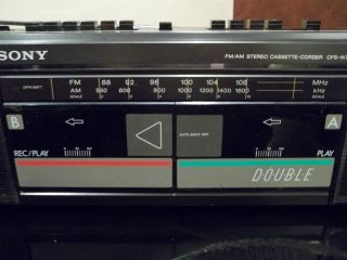 Vintage Sony Boombox Double Dual Tapedeck GREAT GRAPHICS CFS W30 Model