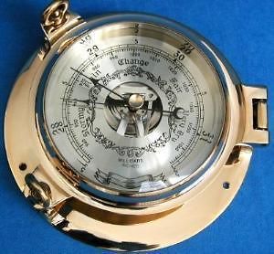 Nautical Heavy Brass Porthole Precision Barometer