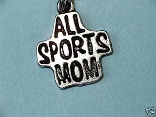 Charm For Bracelet ALL SPORTS MOM W attach Ring Unused