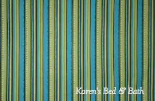Lime Green Turquoise Brown Stripes Curtain Valance NEW