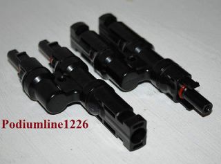MC4 T BRANCH CONNECTORS 1 PAIR MMF AND FFM TUV STANDARDS DIY