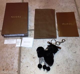 Authentic Gucci Lulu Poodle Dark Brown Key Chain w/ Box Dust Cover