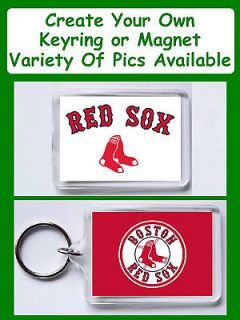 Boston Red Sox Picture Magnet or Two Photo Keyring Keychain Key Ring
