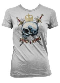 Metal And Power Junior Girls T shirt Crown Royal Swords Skull Daggers