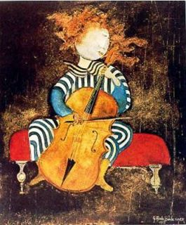 Print Fille Au Violoncelle (violoncello) Graciela Rodo Boulanger