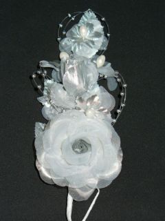 Boutonniere Satin Roses with Pearl Spray. Many Colors