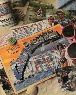 1985 Budweiser Beer Grand Cooler Dam Clever Vintage Ad
