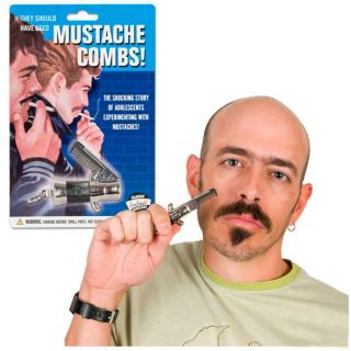 Mustache Comb Switchblade   Novelty Brush Funny Unique Gag Gift for