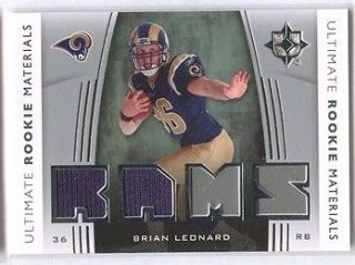 Brian Leonard 2007 Ultimate Collection Rookie Jersey