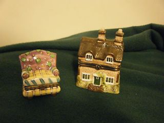 LIMOGES Trinket Boxes CHAIR and COTTAGE HOUSE