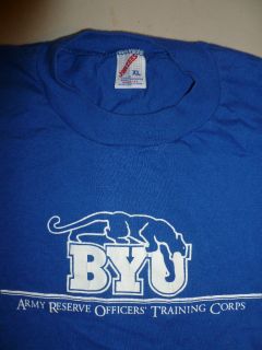 BYU Army Reserves T Shirt 80s Brigham Young Mormon Mens 50/50 XL