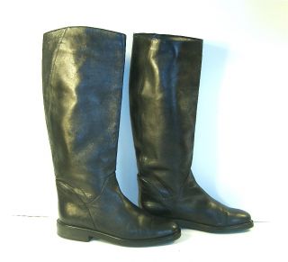BRILLIANT ROLAND CARTER Gleaming Tall Black Equestrian Campus Boots 6