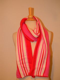 NEW COZY FUN Striped Knit Winter SCARF by Kate Spade in Red, White