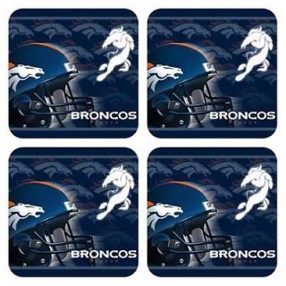 Denver Broncos Logo Helmet Drinks Coaster Mat Set Of 4 Pcs