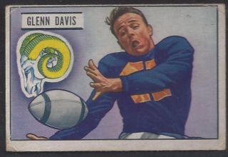1951 BOWMAN GLENN DAVIS VG LOS ANGELES RAMS #42 CORNER CREASE