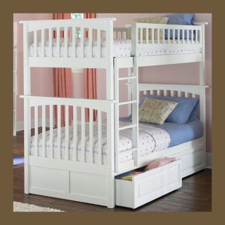 Girls Twin over Twin Bunk Bed   White