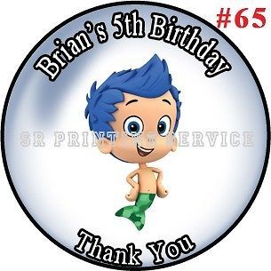 Birthday Stickers Bubble Guppies 126 ea Size 1 Personalized Custom