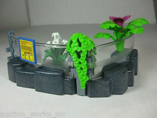 Playmobil Zoo Cage Enclosure Formation w/ Tiger Sign & Plants Flowers
