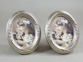 Mini Victorian Picture Frames Set of 2 Plastic Painted Matte