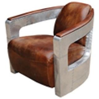 Sinclair Club Chair With spitfire Metal Arm brown office living room