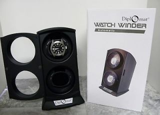 BLACK DUAL AUTOMATIC WATCH WINDER FOR ROLEX BREITLING TAG ORIS