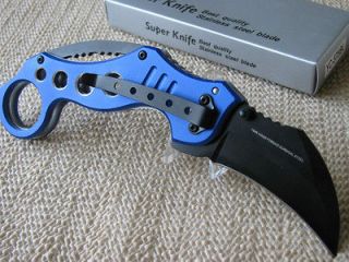 Karambit 2 Blue Steel Lock Blade Folding Combat Defense Knife 578BL