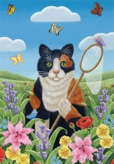 Newly listed LARGE HOUSE YARD FLAG 28x40 Outdoor Butterfly Catcher Cat