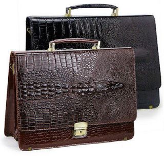 leather hand bag crocodilian alligator head briefcase briefcase 73